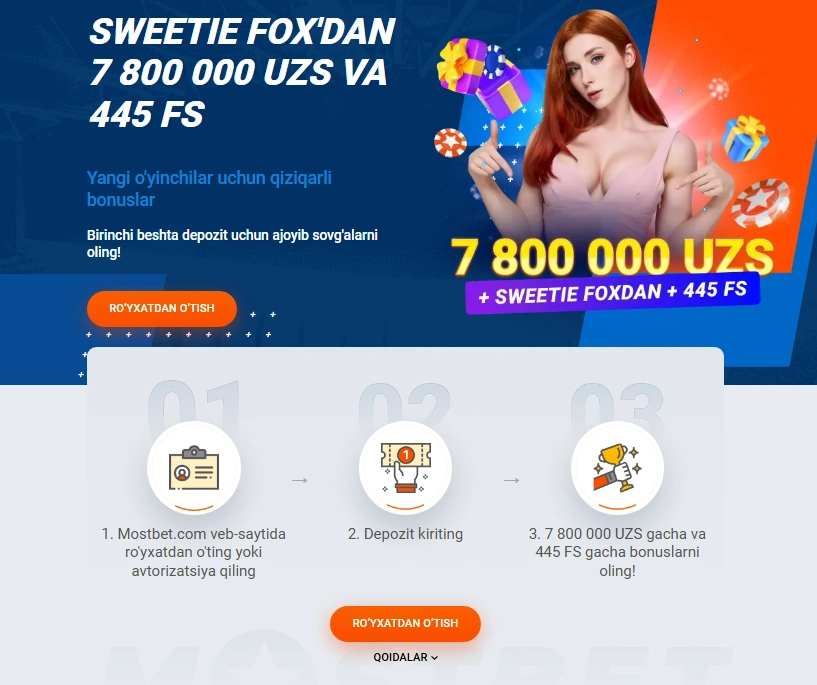 Mostbet UZ bonuslari va bepul aylantirish takliflari